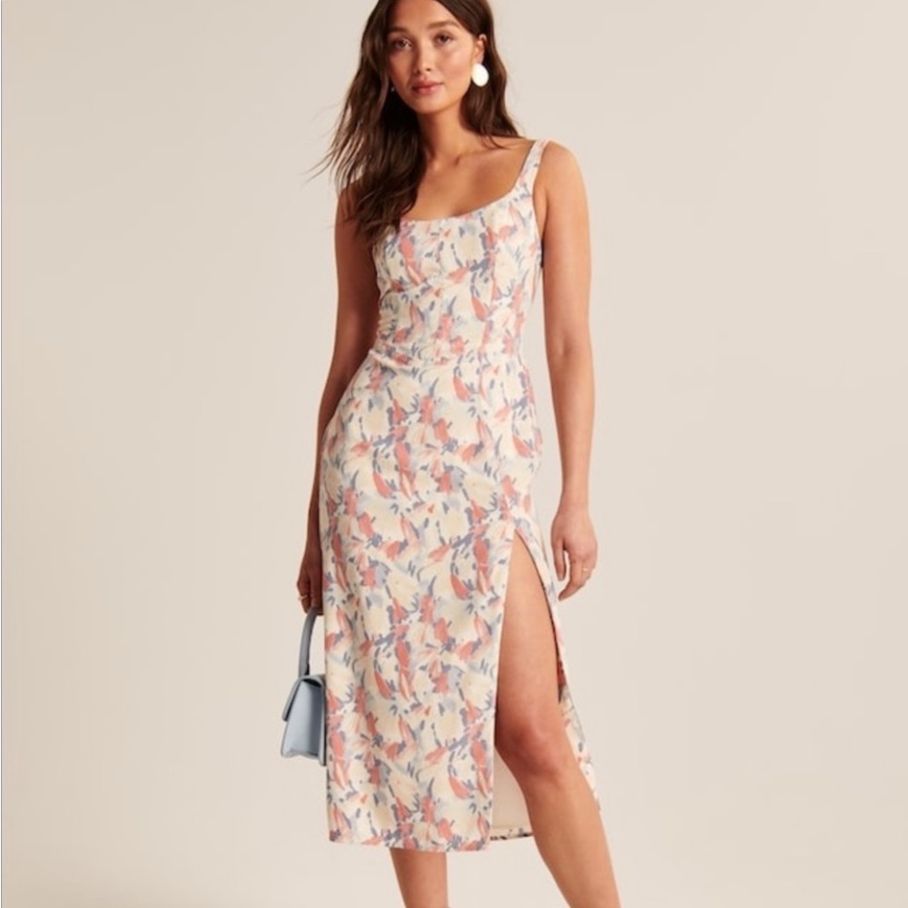 NWT Abercrombie & Fitch Corset Seamed Midi Dress